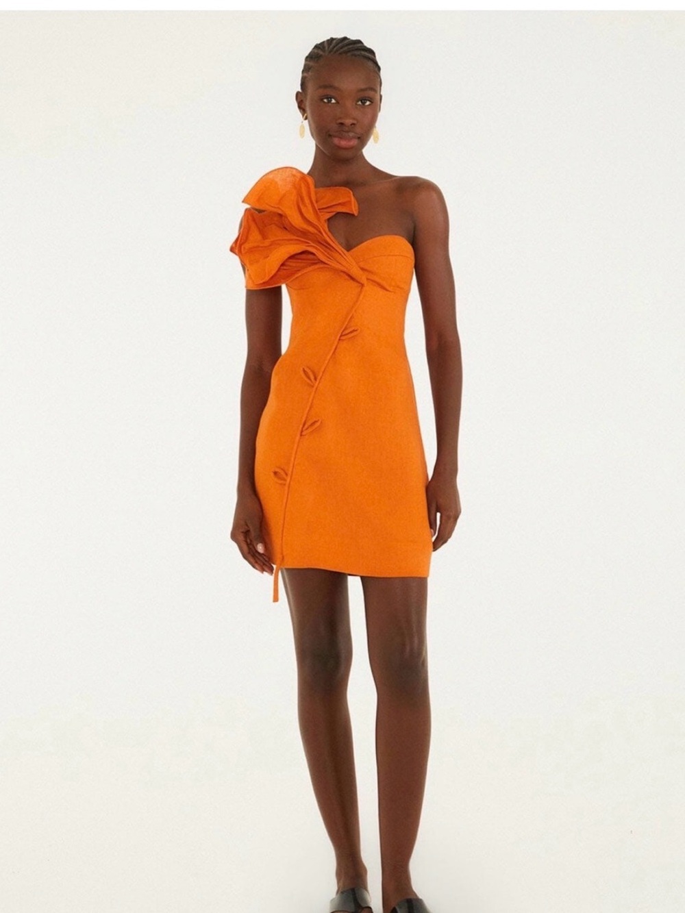 Farm Rio orange mini dress
